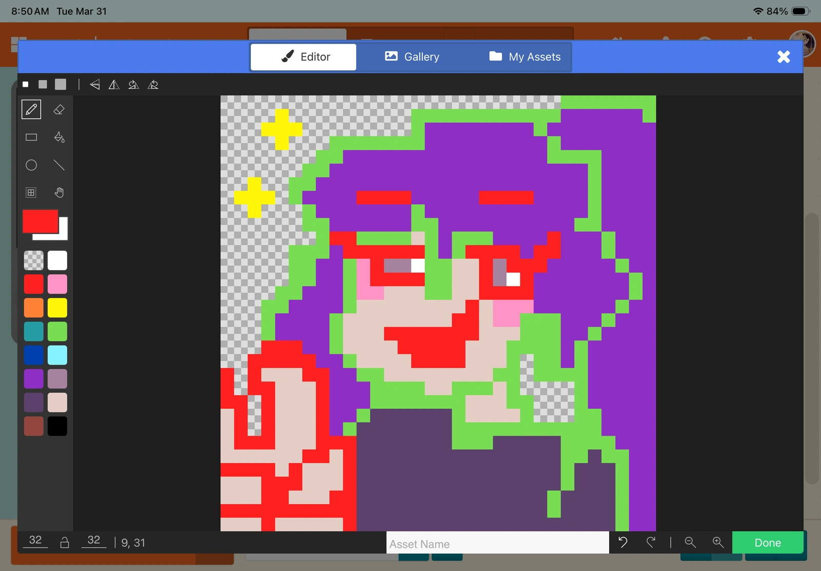 I made a sprite in Computer Science - Unvale