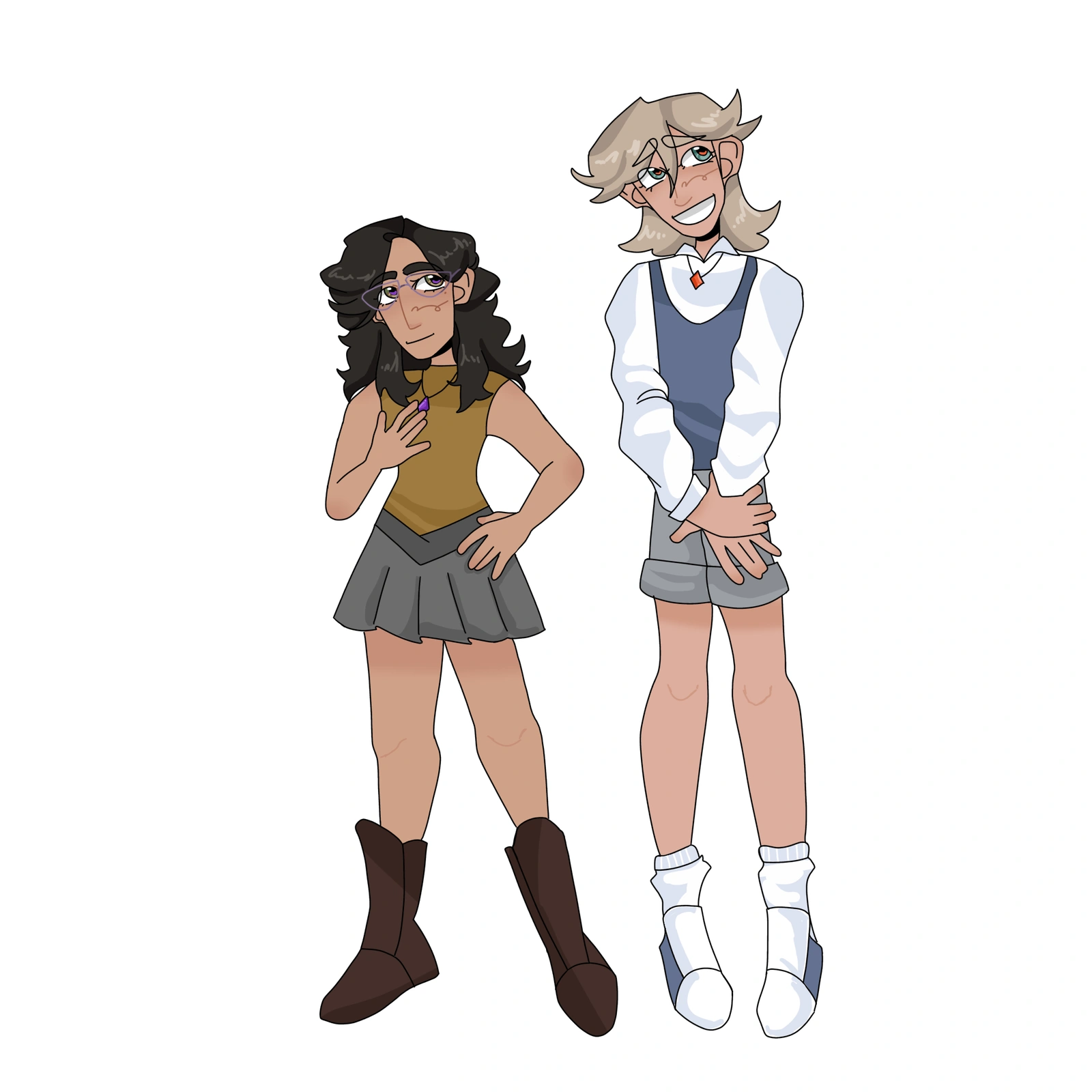 I drew my sister’s characters and she drew mine! - Unvale